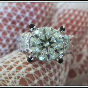 2.6 Ct Vvs1 "Ice G-H White Moissanite Diamond Engagement RING Size 9